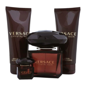 VERSACE CRYSTAL NOIR LADY EDP 90ML+EDP 5ML+100ML SG+100ML BL (4PCS SET)