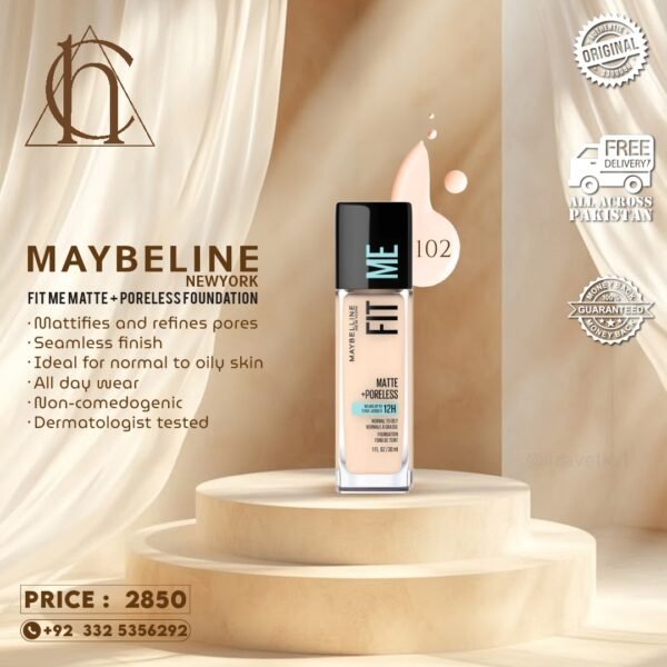 Fit me matte + poreless foundation 102