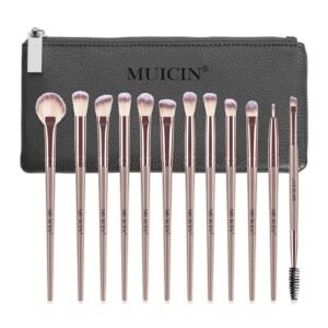 MUICIN Vegan Eyebrush Set With Pouch 12 PC