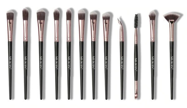 MUICIN Black & Rose Gold Makeup Brushes Set 12 PC